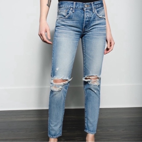 Moussy Vintage MV Latrobe Medium Wash Distressed Jeans - Picture 1 of 11